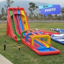 28' -  3 Lane Super Color Water Slide with Surf N Slide and SPLASH  POOL - can be used wet or dry